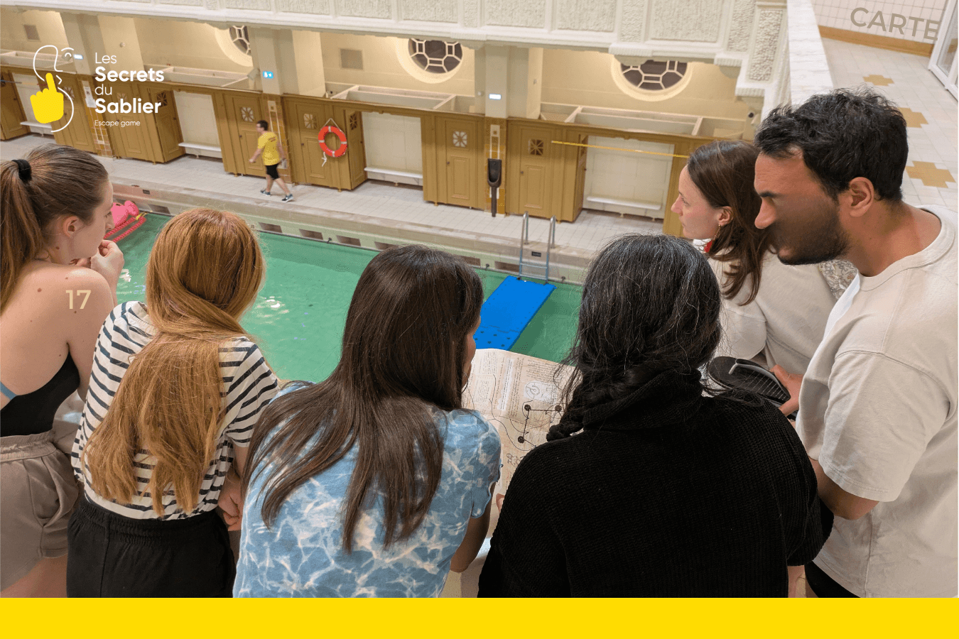 Image d’illustration du jeu immersif "Le Mystère des Bains" à Strasbourg – enquête à vivre en équipe dans les Bains Municipaux.